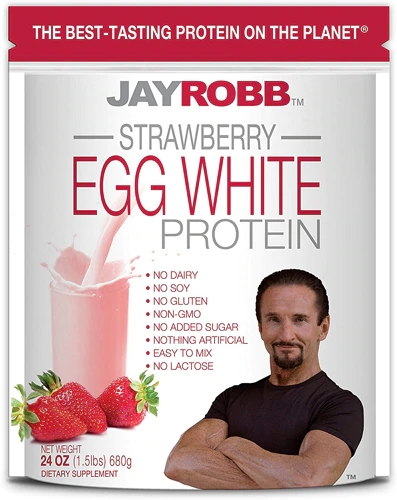Proteína Isolada da Clara de Ovo Jay Robb Morango 680g