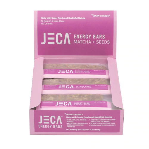 Barras de Energia Jeca Matcha + Sementes - Caixa com 12 Unidades