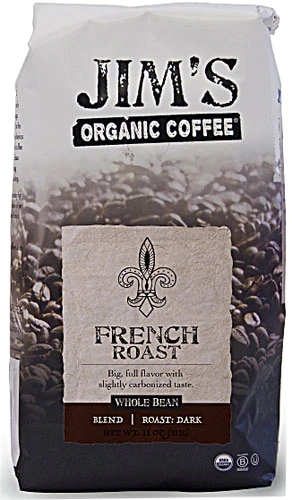 Café Orgânico Jim's Dark Roast French Roast em Grãos - 312g