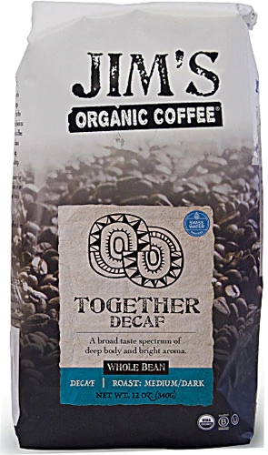 Café Orgânico Integral Descafeinado Jim's Coffee Juntos 340g - Sabor Intenso e Bem-Estar