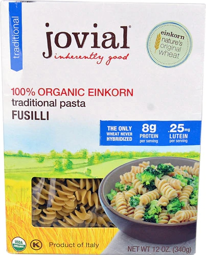 Massa de Trigo Einkorn Tradicional Jovial 100% Orgânica Fusilli 340g