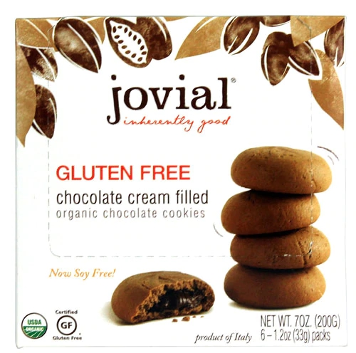 Biscoitos Recheados Jovial Orgânicos Sem Glúten Sabor Chocolate 198g