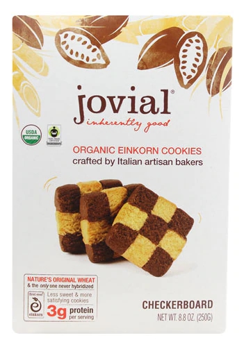 Biscoitos Jovial de Espelta Orgânica Sabor Baunilha e Chocolate - 250g