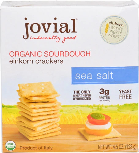 Biscoitos de Espelta Orgânica Jovial com Fermento Natural e Sal Marinho - 128g