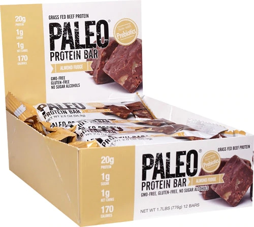 Barra de Proteína Paleo Carne Grass Fed Julian Bakery Almond Fudge 12 Unidades (Aprox. 630g)