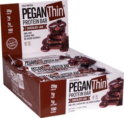 Barra de Proteína Julian Bakery Pegan Thin Chocolate Lava - 12 Barras (Aprox. 576g)