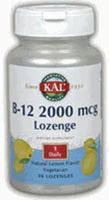 Vitamina B12 Kal 2000 mcg - 100 Pastilhas Sabor Limão | Energia e Bem-Estar