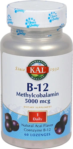 KAL B-12 Metilcobalamina Natural Açaí 5000 mcg - 60 Pastilhas
