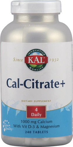 Kal Cal-Citrate Plus 1000mg - 240 Comprimidos | Suplemento de Cálcio e Vitamina D