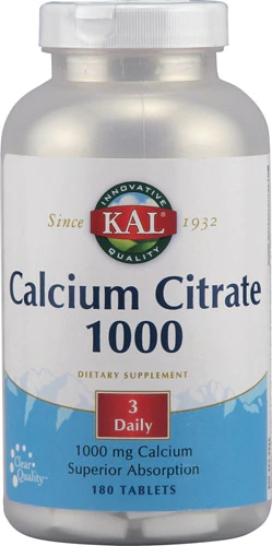 Kal Calcium Citrate 1000mg - 180 Comprimidos: Saúde Óssea e Bem-Estar