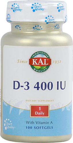 Kal D3 400 UI - 100 Cápsulas Softgel Vitamina D