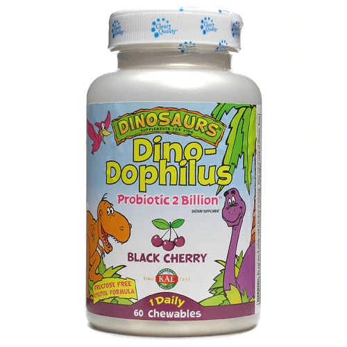 Kal Dinosaurs DinoDophilus Probiótico Sabor Cereja Preta 60 Mastigáveis