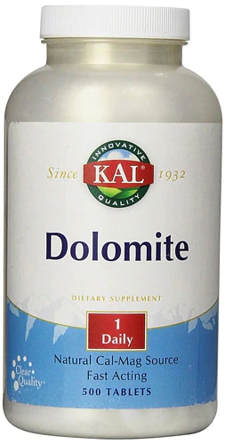 Kal Dolomite - 500 Tabletes: Suplemento Essencial de Cálcio, Ferro e Magnésio