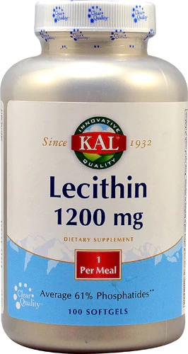 Kal Lecithin 1200mg - 100 Cápsulas Softgel: Saúde do Cérebro e Fígado