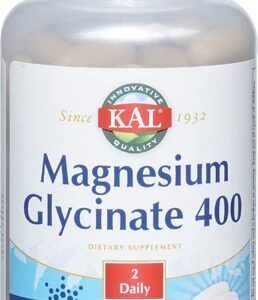 KAL Magnésio Glicinato 400mg - 120 Softgels para Relaxamento e Bem-Estar