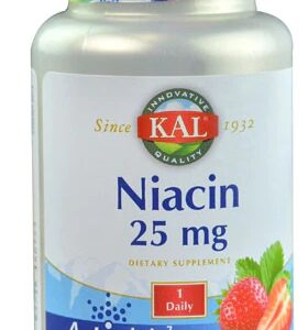 KAL Niacina ActivMelt Morango 25mg 200 Microcomprimidos - Vitamina B3 para Bem-Estar