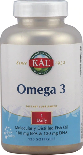 Kal Omega 3 - Óleo de Peixe 1000mg com 180mg EPA e 120mg DHA - 120 Cápsulas Softgel