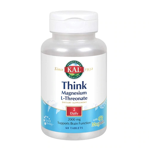 KAL Think Magnésio L-Treonato 2000mg - 60 Comprimidos: Clareza Mental e Bem-Estar