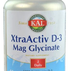 KAL XtraActiv D-3 Mag Glycinate - 90 Cápsulas Vegetarianas