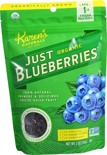Karen's Naturals Mirtilos Orgânicos Desidratados - 57g: Sabor e Nutrição da Natureza