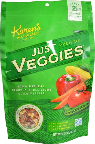 Karen's Naturals Just Veggies® 227g: Vegetais Desidratados Premium para um Estilo de Vida Saudável