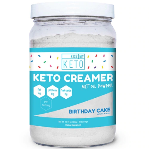 Keto Creamer Pó MCT Oil Sabor Birthday Cake - 305g: Energia e Sabor para Sua Dieta Cetogênica