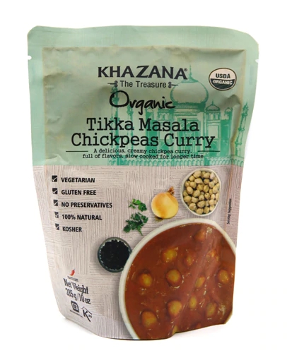 Grão de Bico Khazana Orgânico Tikka Masala Curry 283g - Sabor Autêntico Indiano