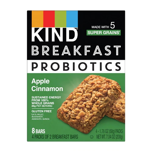 Kind Breakfast Probiotics Bar Maçã Canela - Pack com 4 Unidades
