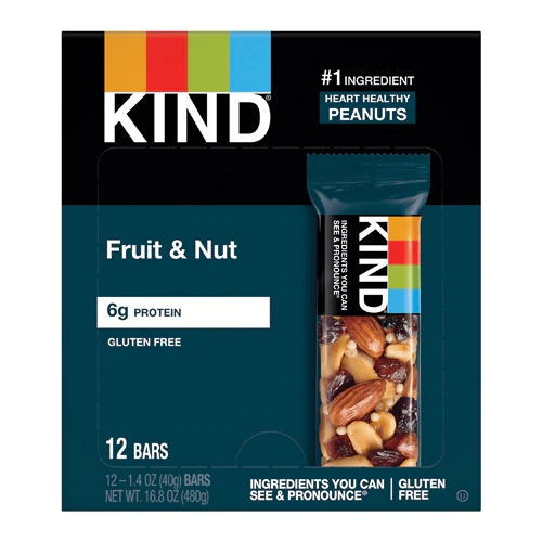 Barras de Frutas e Oleaginosas Kind - 12 Unidades | Lanche Saudável e Energético