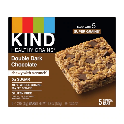 Kind Healthy Grains Granola Bars Dupla Chocolate Amargo Sem Glúten - 5 Barras