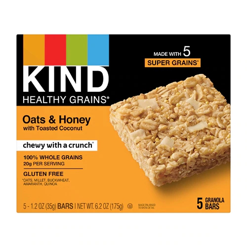 Barras de Granola Kind Healthy Grains Aveia e Mel Sem Glúten - 5 Barras (aprox. 120g)