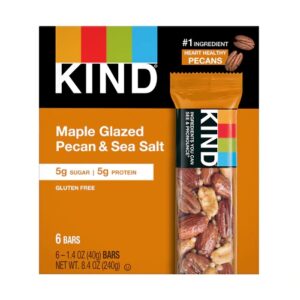 Barra de Nozes e Especiarias Kind Maple Glazed Pecan e Sea Salt - Caixa com 6 Barras