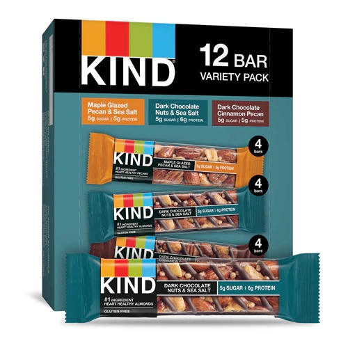 Kind Nuts & Spices Barras de Oleaginosas e Especiarias - Pacote Variado 3 Sabores - 12 Barras (Aprox. 480g)