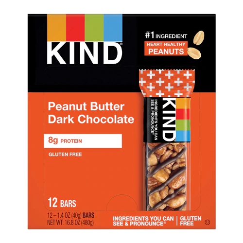 Kind Plus Bars Peanut Butter Dark Chocolate - 12 Barras (Aprox. 480g)