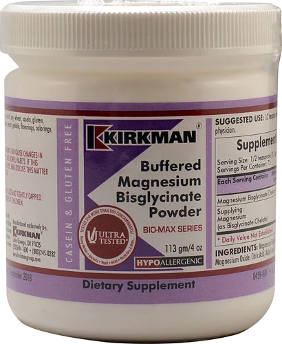 Kirkman Magnésio Bisglicinato Quelato em Pó - 113g (4 oz)