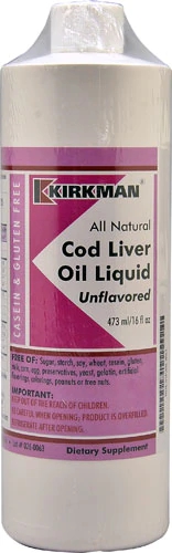 Kirkman Óleo de Fígado de Bacalhau Sem Sabor 473ml - Saúde e Bem-Estar Completo