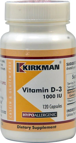 Kirkman Vitamin D3 -- 1000 IU - 120 Capsules