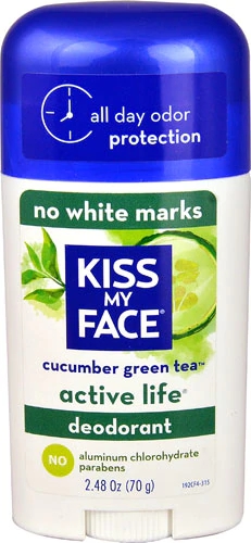 Desodorante Stick Kiss My Face Active Life™ Pepino Chá Verde 70g - Proteção Natural