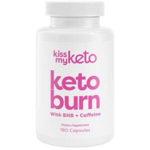 Kiss My Keto Burn com BHB + Cafeína - 180 Cápsulas Veganas para Queima de Gordura