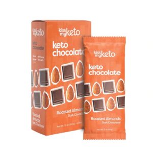 Barras de Chocolate com Amêndoas Torradas Kiss My Keto - 4 Unidades (Aprox. 113g)
