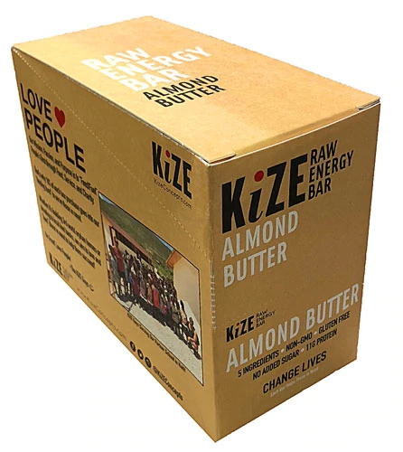 Kize Barra de Energia Crua 11g Proteína Amêndoa Sem Glúten - Caixa com 10 Unidades