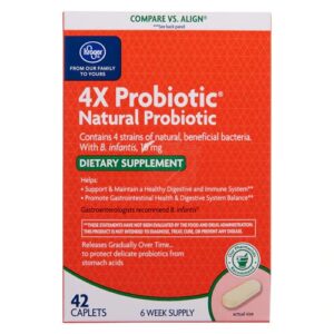 Kroger 4X Probiotic Natural Probiótico - 42 Cápsulas para Saúde Intestinal