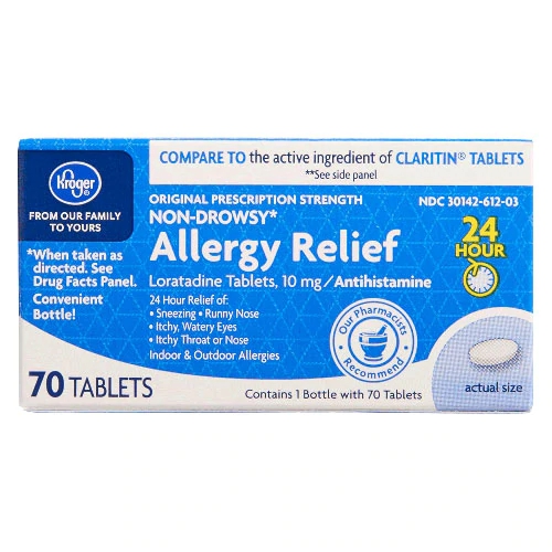 Alívio de Alergia Kroger - 10 mg - 70 Comprimidos - Antialérgico Eficaz