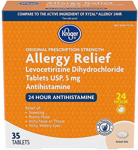 Alívio de Alergia Kroger 24 Horas - 35 Comprimidos - Alívio Duradouro para Sintomas de Alergia