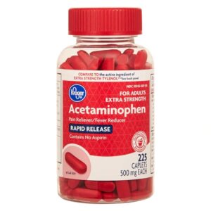 Kroger Acetaminofeno Extra Força 500mg - 225 Caplets: Alívio Potente e Duradouro