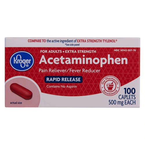 Kroger Paracetamol Extra Força Liberação Rápida 500mg - 100 Cápsulas Alívio da Dor