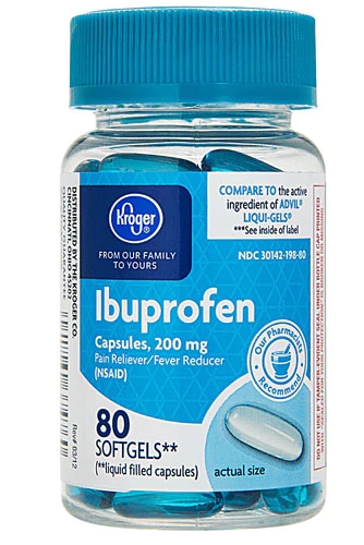 Cápsulas de Ibuprofeno Kroger 200mg - 80 Softgels para Alívio da Dor