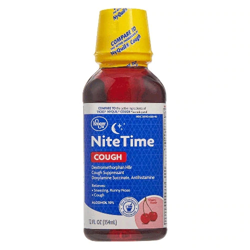 Kroger Nite Time Xarope para Tosse Sabor Cereja 355ml - Alívio Noturno