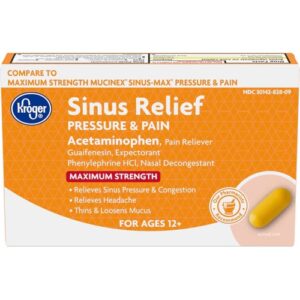 Kroger® Alívio Sinusal Pressão e Dor Máxima Força Expectorante e Descongestionante Nasal - 20 Cápsulas