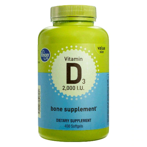 Kroger Vitamina D3 2000 UI - 400 Cápsulas Gelatinosas Softgels - Saúde Óssea e Imunidade